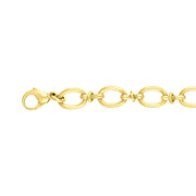 9ct Yellow Gold Oval Link Handmade Bracelet