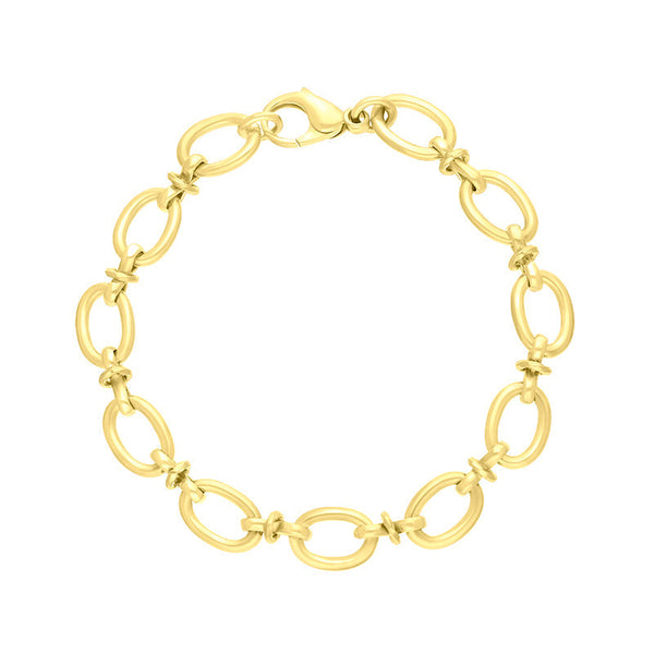 9ct Yellow Gold Oval Link Handmade Bracelet C058BR