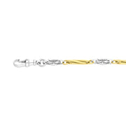 9ct Yellow Gold Sterling Silver Twist Byzantine Handmade Bracelet