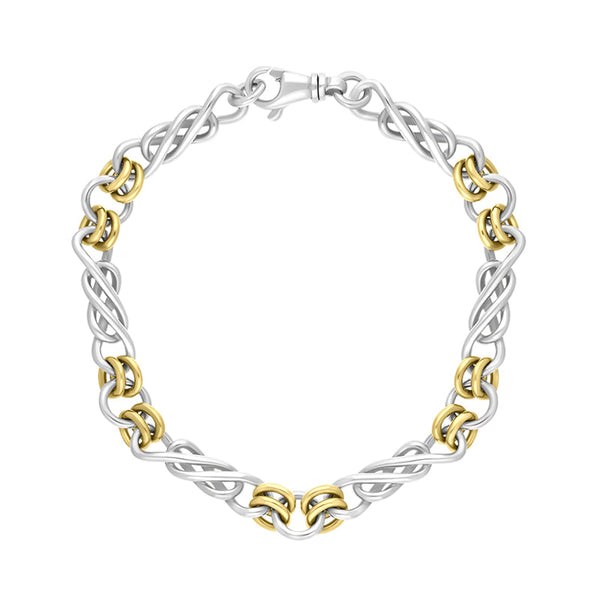 9ct Yellow Gold Sterling Silver Celtic Twist Handmade Bracelet C124BR