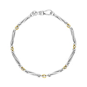 9ct Yellow Gold Sterling Silver Handmade Twist Bracelet C012BR