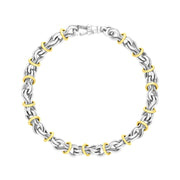 9ct Yellow Gold Sterling Silver Multi Link Handmade Bracelet C063BR