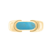 9ct Yellow Gold Turquoise Oval Dodgem Ring