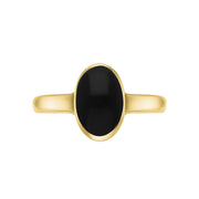 9ct Yellow Gold Whitby Jet Oval Shaped Ring