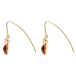 9ct Yellow Gold Amber Bee Small Hook Earrings