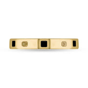 9ct Yellow Gold Jet King's Coronation Hallmark Princess Cut 3mm Ring R1199_3