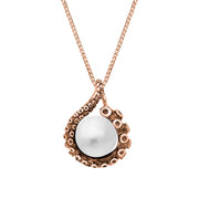 9ct Rose Gold Freshwater Pearl Bead Tentacle Necklace, P3421.