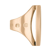 9ct Rose Gold Turquoise Hallmark Large Oblong Ring