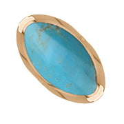 9ct Rose Gold Turquoise Hallmark Large Oval Ring. R013_FH.