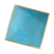 9ct Rose Gold Turquoise Hallmark Large Rhombus Ring. R608_FH.