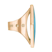 9ct Rose Gold Turquoise Hallmark Large Rhombus Ring