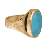 9ct Rose Gold Turquoise Hallmark Small Round Ring