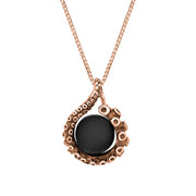 9ct Rose Gold Whitby Jet Bead Tentacle Necklace, P3421.