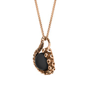 9ct Rose Gold Whitby Jet Bead Tentacle Necklace