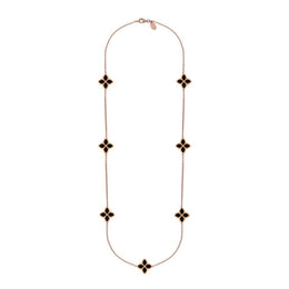 18ct Rose Gold Whitby Jet Bloom Long Flower Ball Edge Necklace, N1157