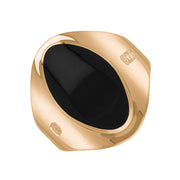 9ct Rose Gold Whitby Jet Hallmark Small Oval Ring, R076_FH.