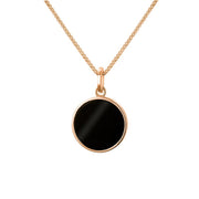 9ct Rose Gold Whitby Jet Zodiac Libra Round Necklace, P3606._2