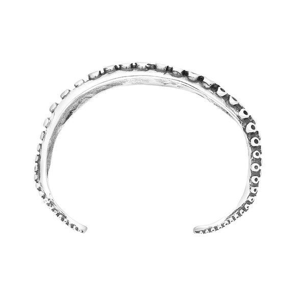 9ct White Gold Whitby Jet Tentacle Bangle