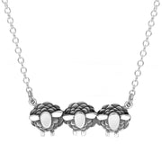 9ct White Gold Three Sheep Necklace, N1137.