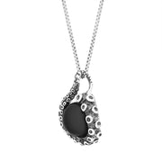 9ct White Gold Whitby Jet Bead Tentacle Necklace