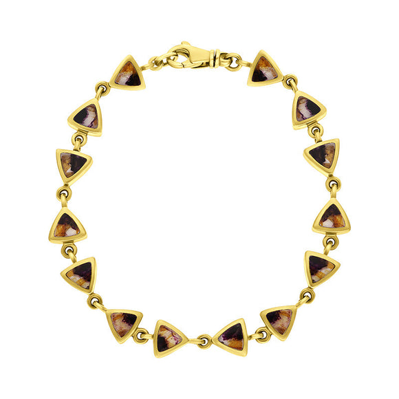 9ct Yellow Blue John Curved Triangle Bracelet B647