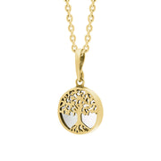 9ct Yellow Gold Small Bauxite Round Tree of Life Necklace