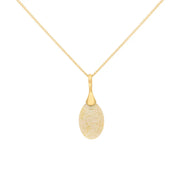 9ct Yellow Gold Coquina Pear Shaped Capped Pendant Necklace P1681.