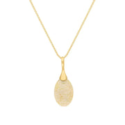 9ct Yellow Gold Coquina Pear Shaped Capped Pendant Necklace