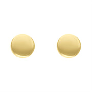 9ct Yellow Gold Large Round Stud Earrings, E254.