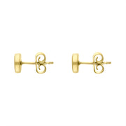 9ct Yellow Gold Large Round Stud Earrings D