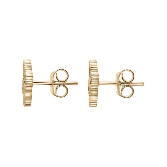 9ct Yellow Gold Malachite Eden Marquise Flower Stud Earrings