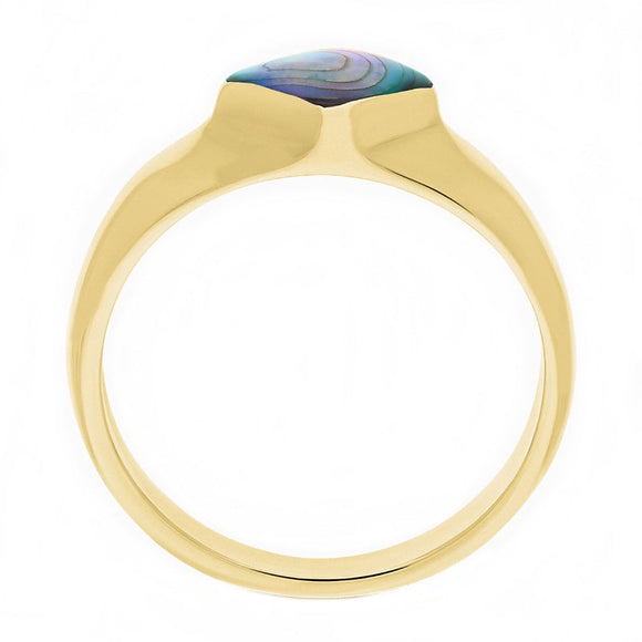 9ct Yellow Gold Abalone Cushion Shape Ring, R230_3.