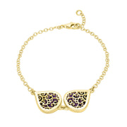 9ct Yellow Gold Blue John Flore Filigree Bracelet