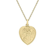 9ct Yellow Gold Large Heart Saint Christopher Necklace, CTC-269.