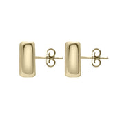 9ct Yellow Gold Malachite Dinky Square Stud Earrings, E034_2.