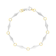 9ct Yellow Gold Sterling Silver Rhombus Handmade Bracelet C031BR