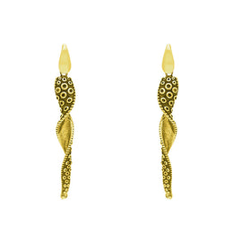 9ct Yellow Gold Tentacle Twist Drop Earrings, E2463