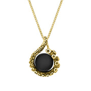 9ct Yellow Gold Whitby Jet Bead Tentacle Necklace, P3421.