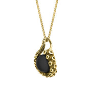 9ct Yellow Gold Whitby Jet Bead Tentacle Necklace