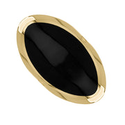 9ct Yellow Gold Whitby Jet Hallmark Large Oval Ring, R013_FH.