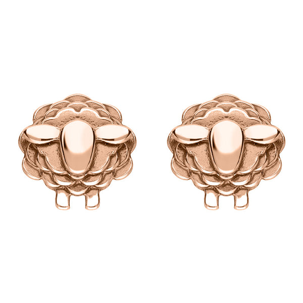 9ct Rose Gold Sheep Stud Earrings, E2531.