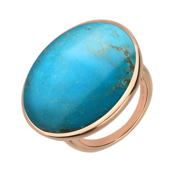 9ct Rose Gold Turquoise Round Ring, R652