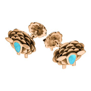 9ct Rose Gold Turquoise Sheep Chain Link Cufflinks, CL548.