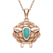 9ct Rose Gold Turquoise Sheep Necklace, P3508.