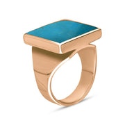 9ct Rose Gold Turquoise Small Square Ring, R603_2