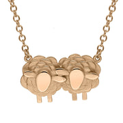 9ct Rose Gold Two Large Sheep Necklace, N1138.