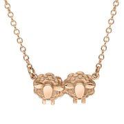9ct Rose Gold Two Sheep Necklace, N1141.