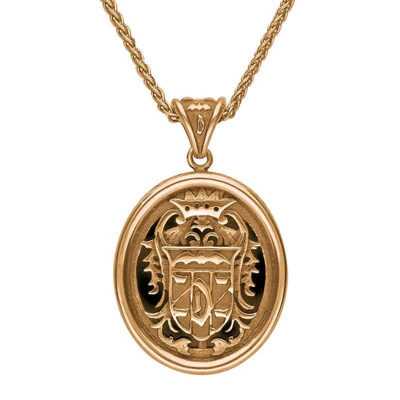 9ct Rose Gold Whitby Jet Commemorative Dracula Necklace, P1974.