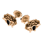 9ct Rose Gold Whitby Jet Sheep Chain Link Cufflinks, CL548.