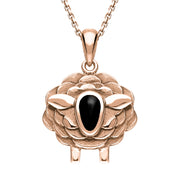 9ct Rose Gold Whitby Jet Sheep Necklace, P3508.